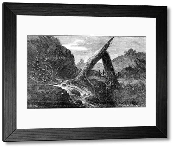 Framed Print : Sketches in Southern Australia - River Fall in the interior, 1857. Creator: Unknown Framed Print : Sketches in Southern Australia - River Fall in the interior, 1857. Creator: Unknown