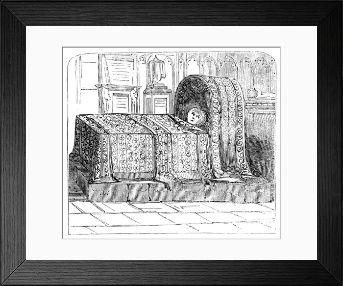 Framed Print : Tomb of the Infant Daughter of James I, in Westminster Abbey, 1857. Creator: Unknown Framed Print : Tomb of the Infant Daughter of James I, in Westminster Abbey, 1857. Creator: Unknown