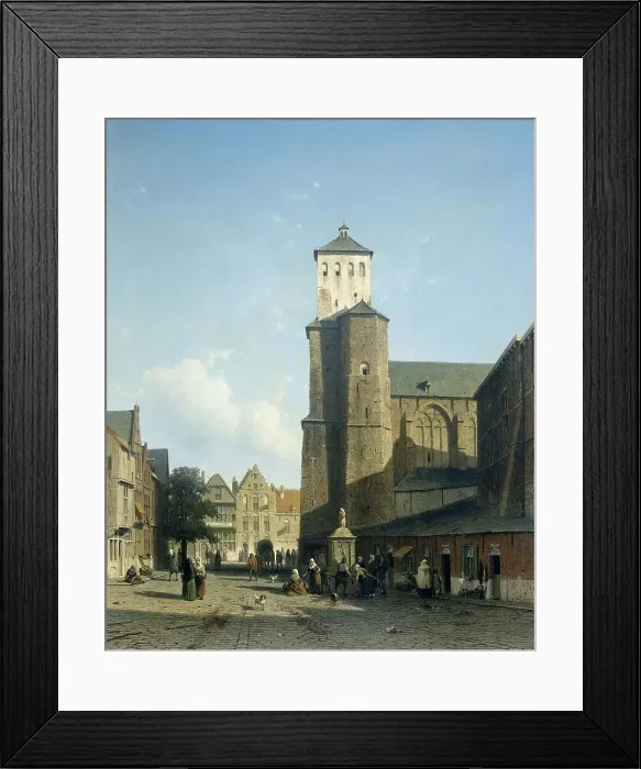 Framed Print : St Denis Church in Liège, 1850-1860. Creator: Jan Weissenbruch Framed Print : St Denis Church in Liège, 1850-1860. Creator: Jan Weissenbruch