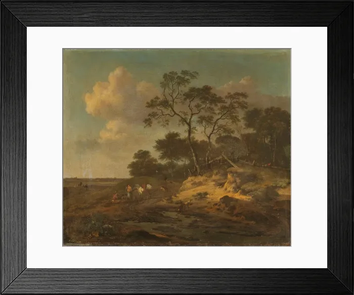 Framed Print : Dune Landscape with Hunters Resting, 1655-1684. Creator: Jan Wijnants Framed Print : Dune Landscape with Hunters Resting, 1655-1684. Creator: Jan Wijnants