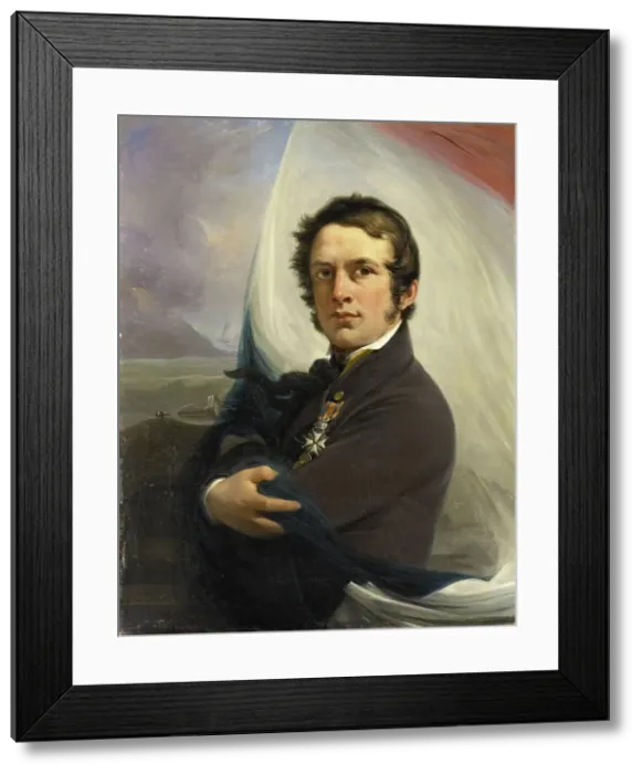 Framed Print : Portrait of Jacob Hobein, Rescued the Dutch Flag under Enemy Fire, 18 March 1831, 1832. Creator: Jan Willem Pieneman Framed Print : Portrait of Jacob Hobein, Rescued the Dutch Flag under Enemy Fire, 18 March 1831, 1832. Creator: Jan Willem Pieneman