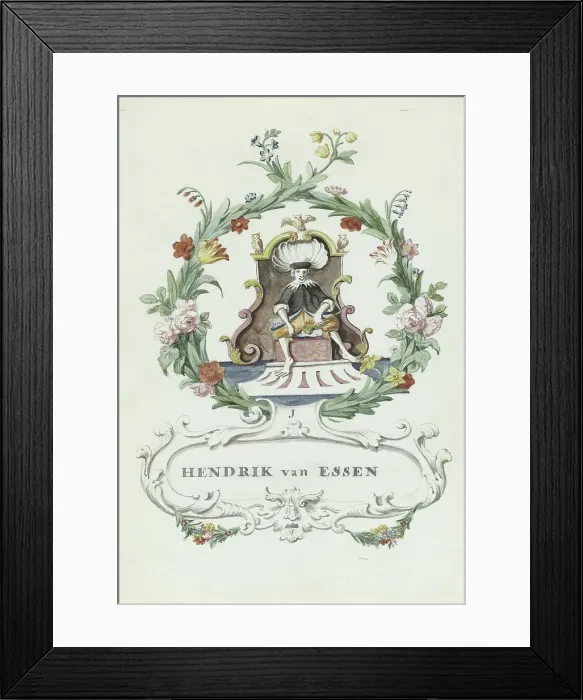 Framed Print : Cartoon of Hendrik van Essen, 1710-1720. Creator: Anon Framed Print : Cartoon of Hendrik van Essen, 1710-1720. Creator: Anon