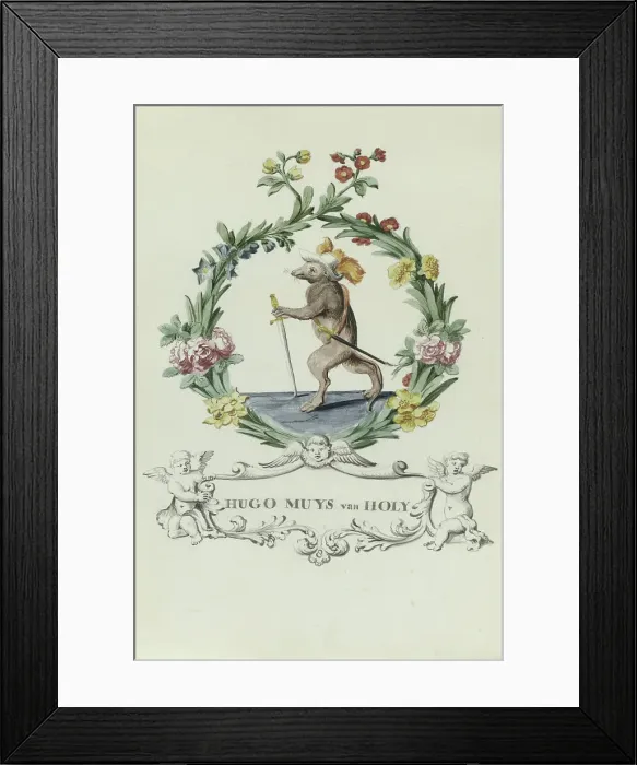 Framed Print : Cartoon of Hugo Muys van Holy, 1710-1720. Creator: Anon Framed Print : Cartoon of Hugo Muys van Holy, 1710-1720. Creator: Anon