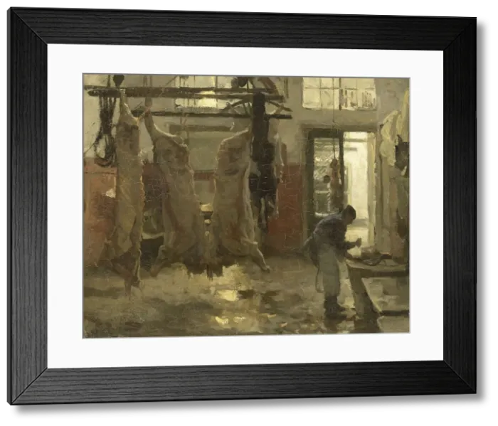 Framed Print : The slaughterhouse, 1880-1900. Creator: Willem Bastiaan Tholen Framed Print : The slaughterhouse, 1880-1900. Creator: Willem Bastiaan Tholen