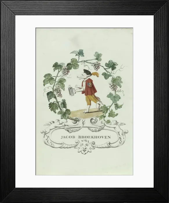 Framed Print : Cartoon of Jacob Broekhoven, 1710-1720. Creator: Anon Framed Print : Cartoon of Jacob Broekhoven, 1710-1720. Creator: Anon