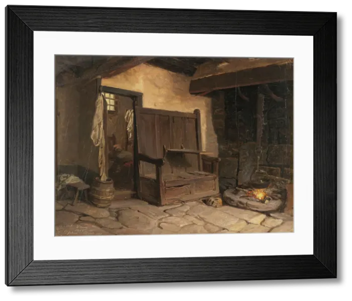 Framed Print : A Cottage Interior. Study. Creator: Vilhelm Wallander Framed Print : A Cottage Interior. Study. Creator: Vilhelm Wallander