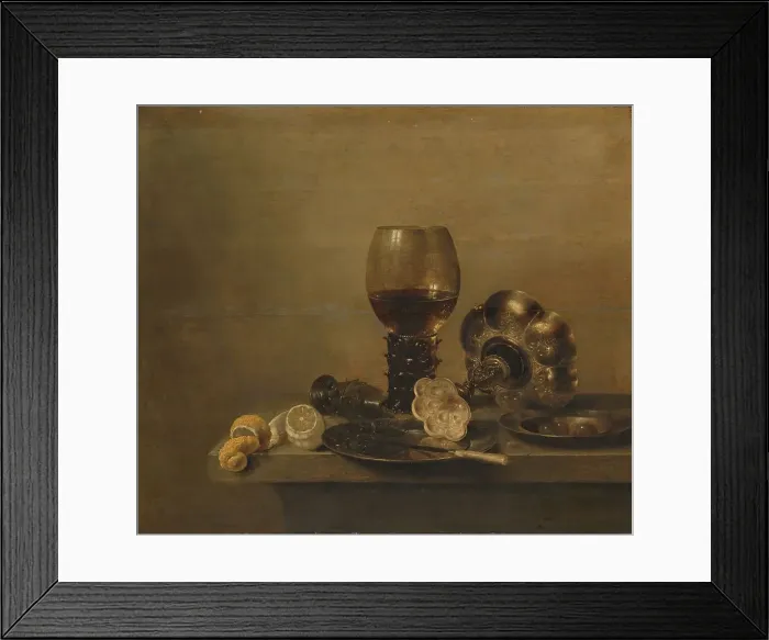 Framed Print : Still Life with a Broken Glass, 1642. Creator: Willem Claesz Heda Framed Print : Still Life with a Broken Glass, 1642. Creator: Willem Claesz Heda