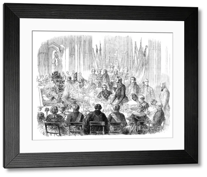 Framed Print : Banquet to Her Majesty's Ministers at the Mansion House, 1857. Creator: Unknown Framed Print : Banquet to Her Majesty's Ministers at the Mansion House, 1857. Creator: Unknown