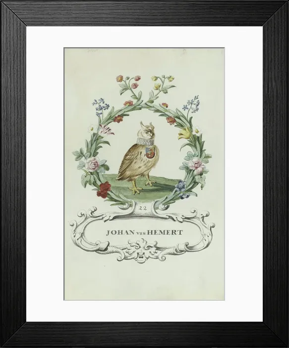 Framed Print : Cartoon of Johan van Hemert, 1710-1720. Creator: Anon Framed Print : Cartoon of Johan van Hemert, 1710-1720. Creator: Anon