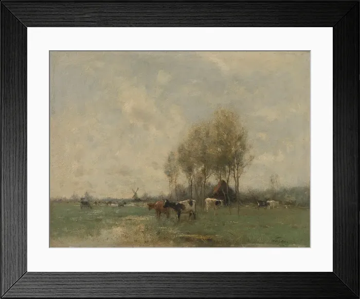 Framed Print : Meadow with cows, 1880-1910. Creator: Willem Maris Framed Print : Meadow with cows, 1880-1910. Creator: Willem Maris