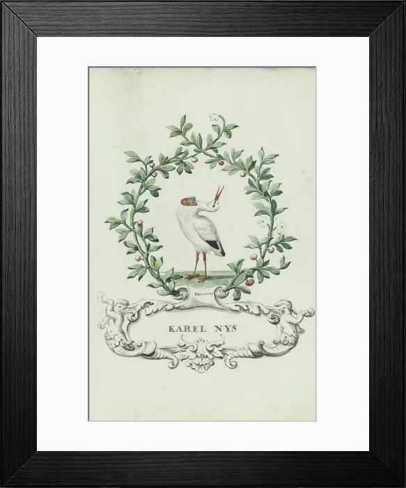 Framed Print : Cartoon of Karel Nys, Provoost, 1710-1720. Creator: Anon Framed Print : Cartoon of Karel Nys, Provoost, 1710-1720. Creator: Anon