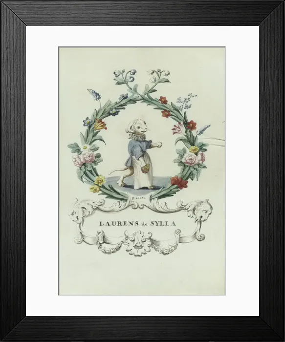 Framed Print : Cartoon of Laurens Sylla, 1710-1720. Creator: Anon Framed Print : Cartoon of Laurens Sylla, 1710-1720. Creator: Anon