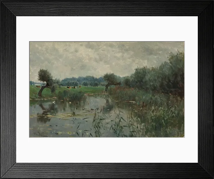 Framed Print : Water Meadows on the River IJssel, 1870-1897. Creator: Willem Roelofs Framed Print : Water Meadows on the River IJssel, 1870-1897. Creator: Willem Roelofs