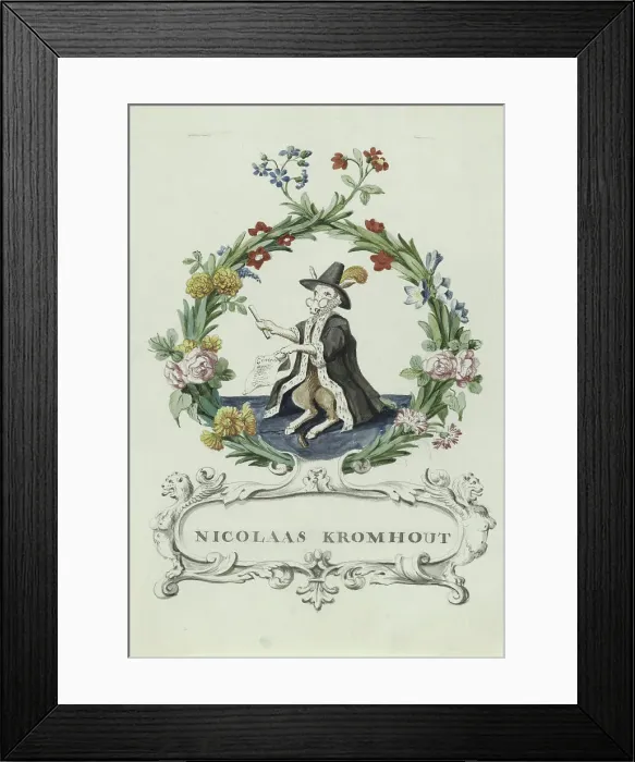 Framed Print : Cartoon of Nicolaas Kromhout, 1710-1720. Creator: Anon Framed Print : Cartoon of Nicolaas Kromhout, 1710-1720. Creator: Anon