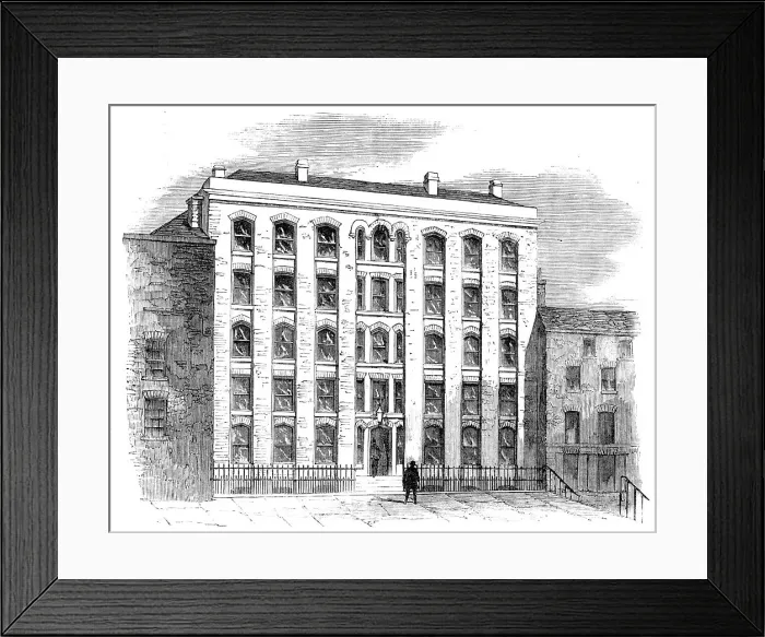 Framed Print : The Strand Buildings (Model Lodging-House) to be erected in Eagle-Court, 1857. Creator: Unknown. The Strand Buildings (Model Lodging-House) to be erected in Eagle-Court, 1857. Creator: Unknown Framed Print : The Strand Buildings (Model Lodging-House) to be erected in Eagle-Court, 1857. Creator: Unknown. The Strand Buildings (Model Lodging-House) to be erected in Eagle-Court, 1857. Creator: Unknown