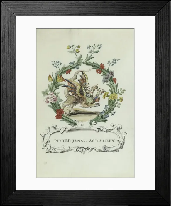Framed Print : Cartoon of Pieter Jansz. Schaegen, 1710-1720. Creator: Anon Framed Print : Cartoon of Pieter Jansz. Schaegen, 1710-1720. Creator: Anon