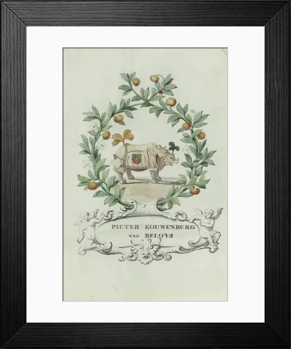 Framed Print : Cartoon of Pieter Kouwenburg van Beloys, 1710-1720. Creator: Anon Framed Print : Cartoon of Pieter Kouwenburg van Beloys, 1710-1720. Creator: Anon