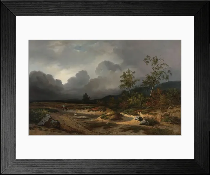 Framed Print : Landscape with a Thunderstorm Brewing, 1850. Creator: Willem Roelofs Framed Print : Landscape with a Thunderstorm Brewing, 1850. Creator: Willem Roelofs