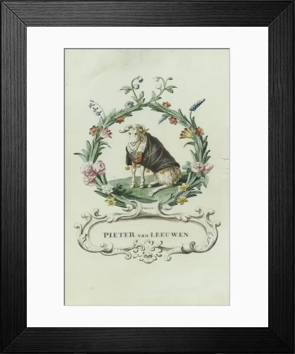 Framed Print : Cartoon of Pieter van Leeuwen, tax, 1710-1720. Creator: Anon Framed Print : Cartoon of Pieter van Leeuwen, tax, 1710-1720. Creator: Anon