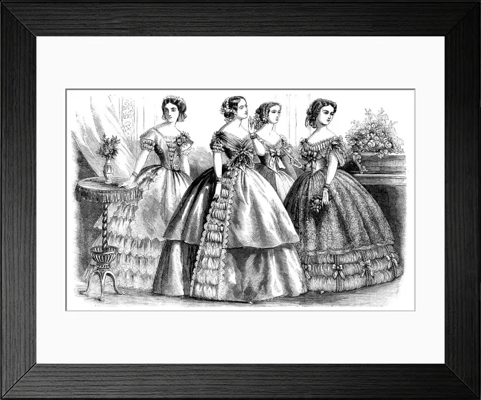 Framed Print : Fashions for April, 1857. Creator: Unknown Framed Print : Fashions for April, 1857. Creator: Unknown