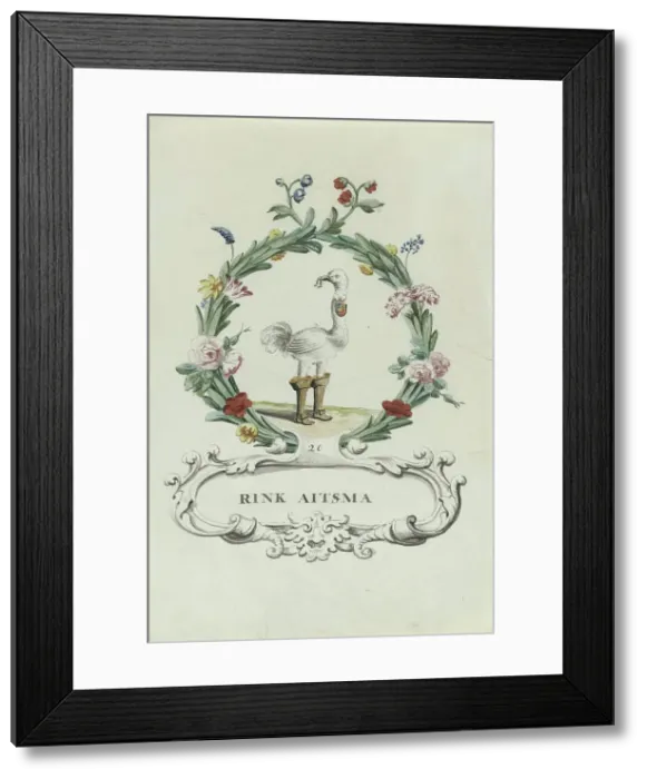 Framed Print : Cartoon of Rink Aitsma, 1710-1720. Creator: Anon Framed Print : Cartoon of Rink Aitsma, 1710-1720. Creator: Anon