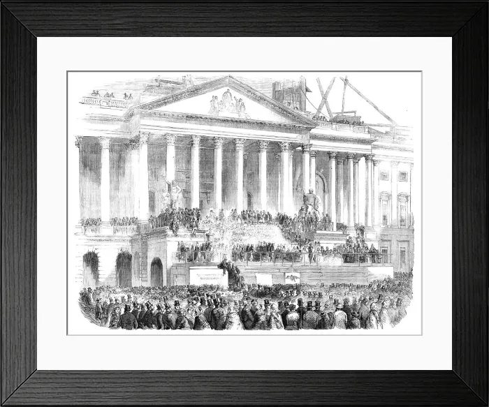 Framed Print : Inauguration of Mr. Buchanan, as President of the United States, at Washington, 1857. Creator: Unknown Framed Print : Inauguration of Mr. Buchanan, as President of the United States, at Washington, 1857. Creator: Unknown