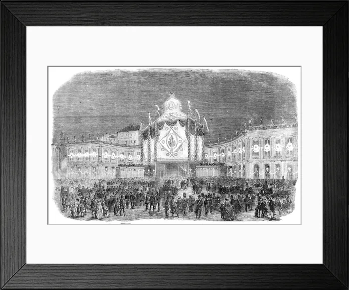 Framed Print : Illuminations in the Largo Mercatello, Naples, on the Birth of a Prince, 1857. Creator: Unknown Framed Print : Illuminations in the Largo Mercatello, Naples, on the Birth of a Prince, 1857. Creator: Unknown