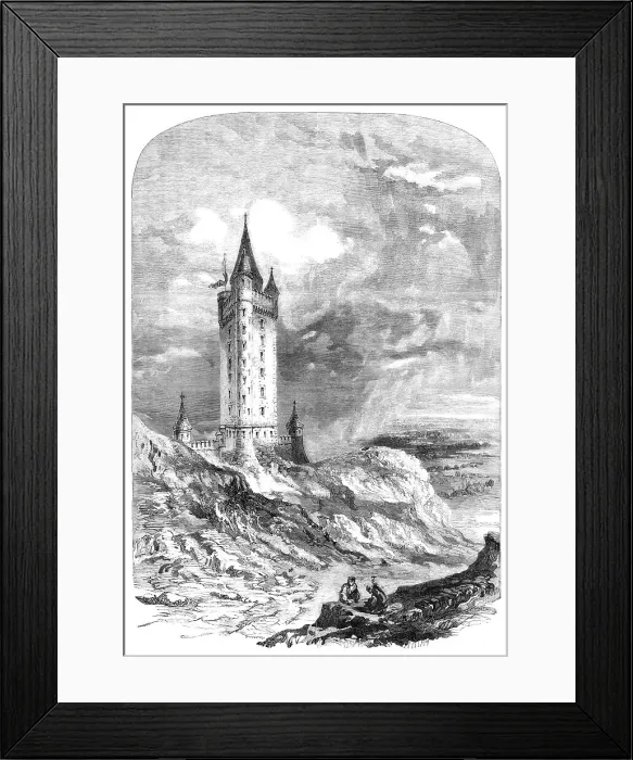 Framed Print : Memorial to the late Marquess of Londonderry, in course of erection on Scrabo Hill...Ireland, 1857. Creator: Unknown