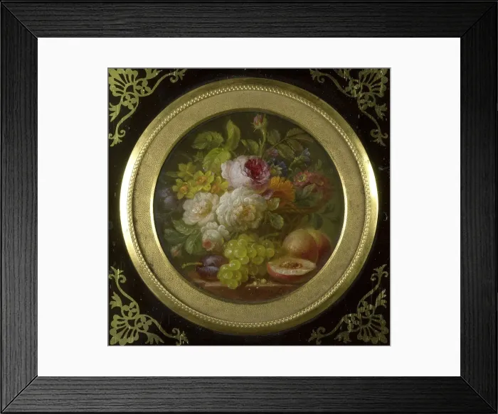 Framed Print : Still Life with Flowers and Fruits, 1780-1810. Creator: Willem van Leen Framed Print : Still Life with Flowers and Fruits, 1780-1810. Creator: Willem van Leen