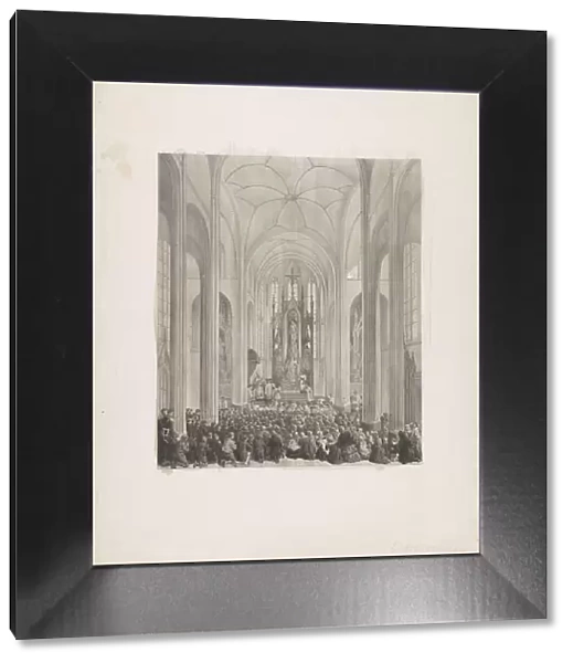 Consecration of the Roman Catholic Church in Overveen, 1856. Creator: Anon