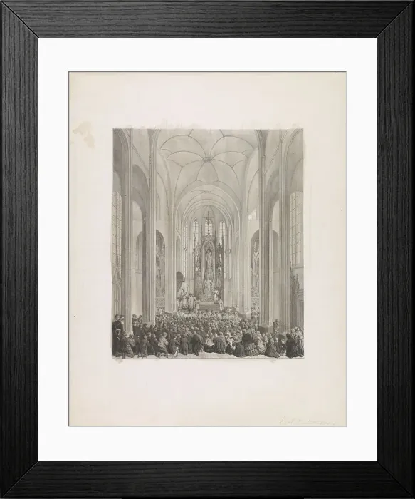 Framed Print : Consecration of the Roman Catholic Church in Overveen, 1856. Creator: Anon Framed Print : Consecration of the Roman Catholic Church in Overveen, 1856. Creator: Anon