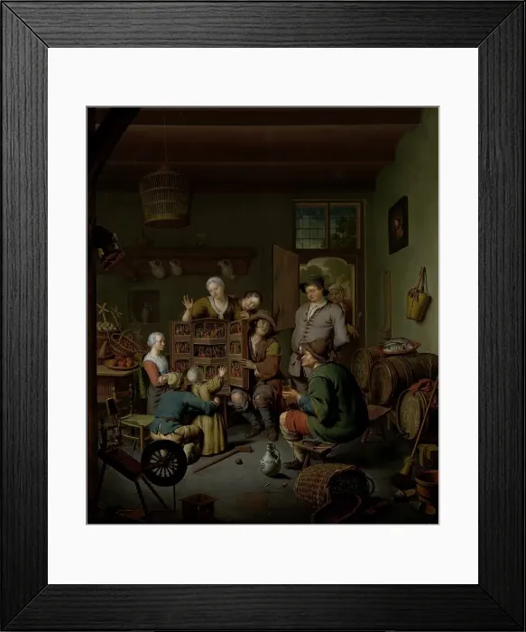 Framed Print : The Raree-show ('t Fraay Curieus), 1718. Creator: Willem van Mieris Framed Print : The Raree-show ('t Fraay Curieus), 1718. Creator: Willem van Mieris