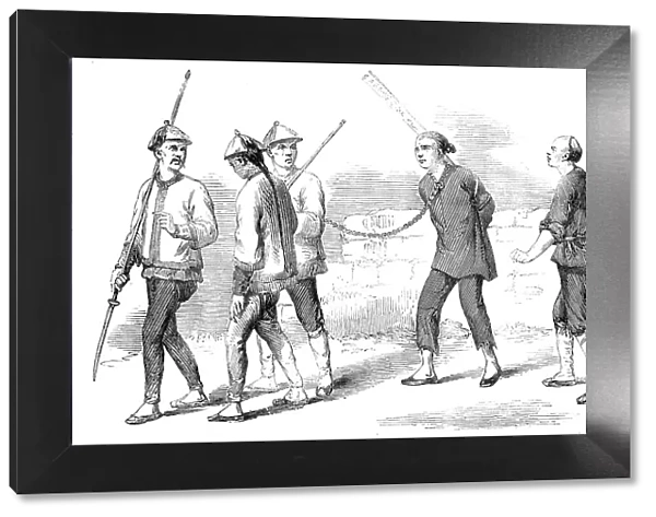 Chinese Criminal led to Execution - from a drawing by a Chinese artist, 1857. Creator: Unknown