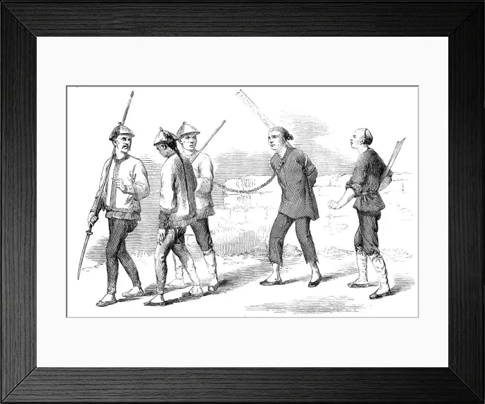 Framed Print : Chinese Criminal led to Execution - from a drawing by a Chinese artist, 1857. Creator: Unknown