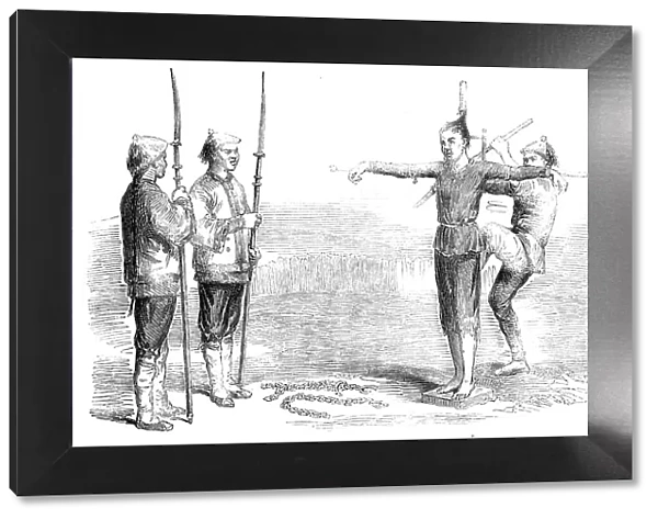 Garotting a Chinese Criminal - from a drawing by a Chinese artist, 1857. Creator: Unknown