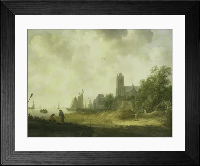 Framed Print : View of Dordrecht, 1643. Creator: Wouter Knijff
