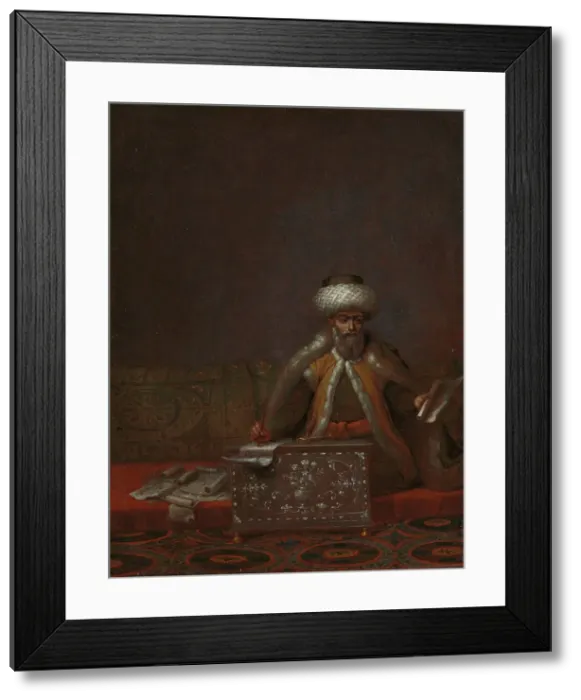 Framed Print : The Reis Effendi, Head of the Chancery, c.1727-c.1730. Creator: Jean Baptiste Vanmour Framed Print : The Reis Effendi, Head of the Chancery, c.1727-c.1730. Creator: Jean Baptiste Vanmour