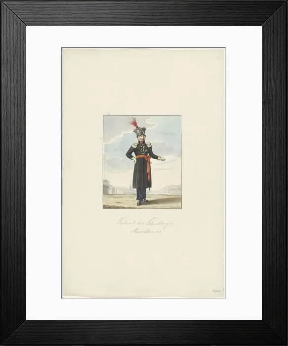 Framed Print : Colonel of the militia in marching dress, 1830-1831. Creator: Anon Framed Print : Colonel of the militia in marching dress, 1830-1831. Creator: Anon