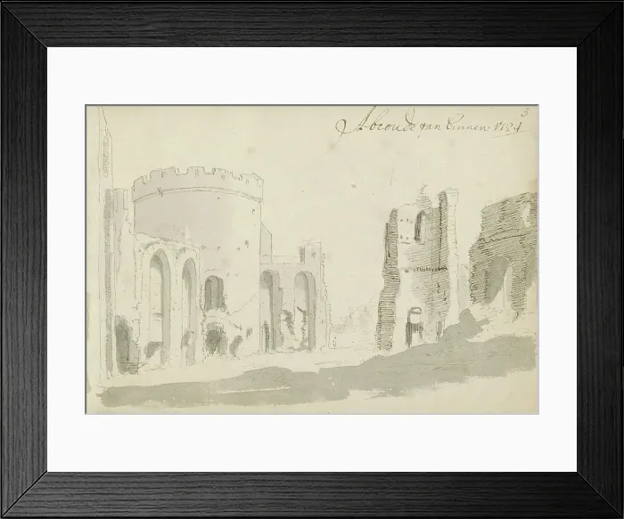 Framed Print : Ruin of castle Abcoude, 1724. Creator: Abraham Meyling Framed Print : Ruin of castle Abcoude, 1724. Creator: Abraham Meyling