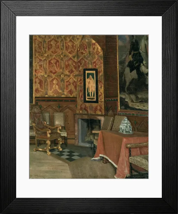 Framed Print : Gripsholm castle, council hall, 1878. Creator: Karl Nordström Framed Print : Gripsholm castle, council hall, 1878. Creator: Karl Nordström