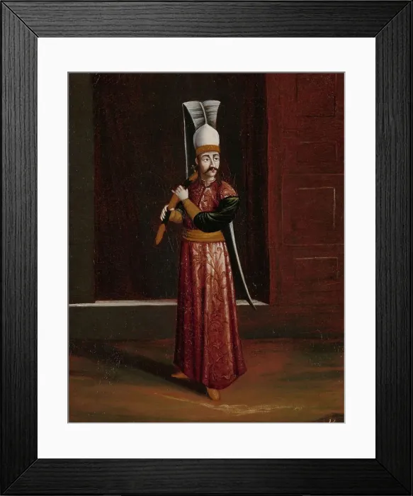 Framed Print : Seliktar Agassi, Equerry to the Sultan (Supreme Weapon-Bearer), 1700-1737. Creator: Workshop of Jean Baptiste Vanmour Framed Print : Seliktar Agassi, Equerry to the Sultan (Supreme Weapon-Bearer), 1700-1737. Creator: Workshop of Jean Baptiste Vanmour