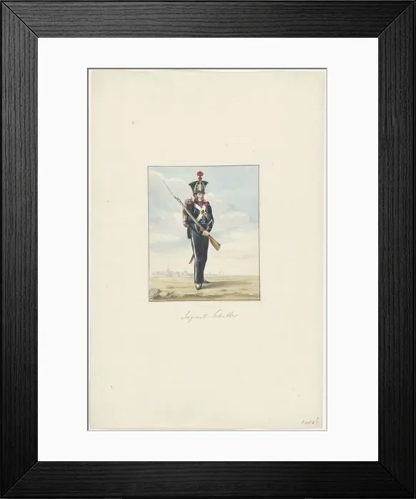 Framed Print : Sergeant of the militia, 1830-1831. Creator: Anon Framed Print : Sergeant of the militia, 1830-1831. Creator: Anon
