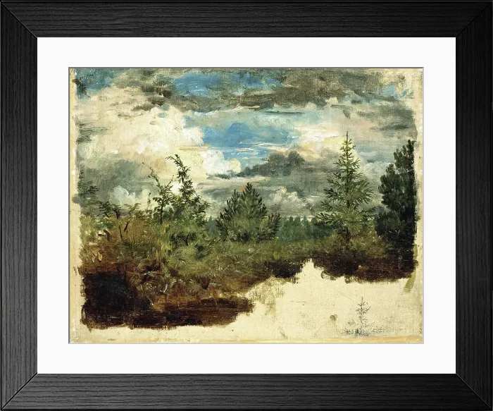 Framed Print : A Wooded Hillside. Study. Creator: Kilian Christoffer Zoll Framed Print : A Wooded Hillside. Study. Creator: Kilian Christoffer Zoll