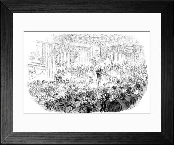 Framed Print : The City of London Election in Guildhall: Lord John Russell, M.P. returning thanks, 1857. Creator: Unknown Framed Print : The City of London Election in Guildhall: Lord John Russell, M.P. returning thanks, 1857. Creator: Unknown