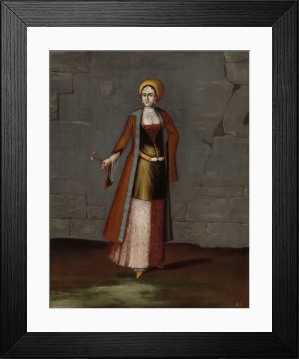 Framed Print : Woman from the Island of Tinos, 1700-1737. Creator: Workshop of Jean Baptiste Vanmour Framed Print : Woman from the Island of Tinos, 1700-1737. Creator: Workshop of Jean Baptiste Vanmour