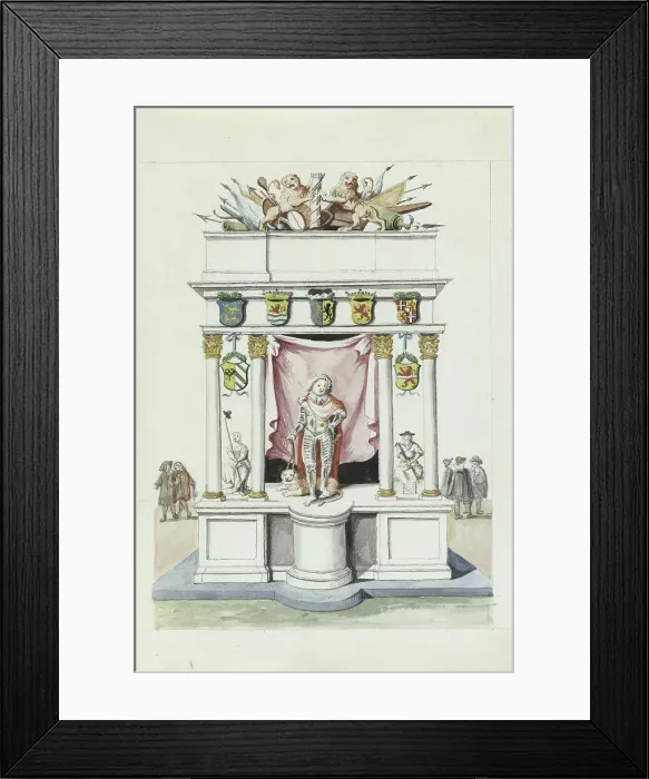 Framed Print : Triumphal gate of Prince Maurits, 1710-1720. Creator: Anon Framed Print : Triumphal gate of Prince Maurits, 1710-1720. Creator: Anon