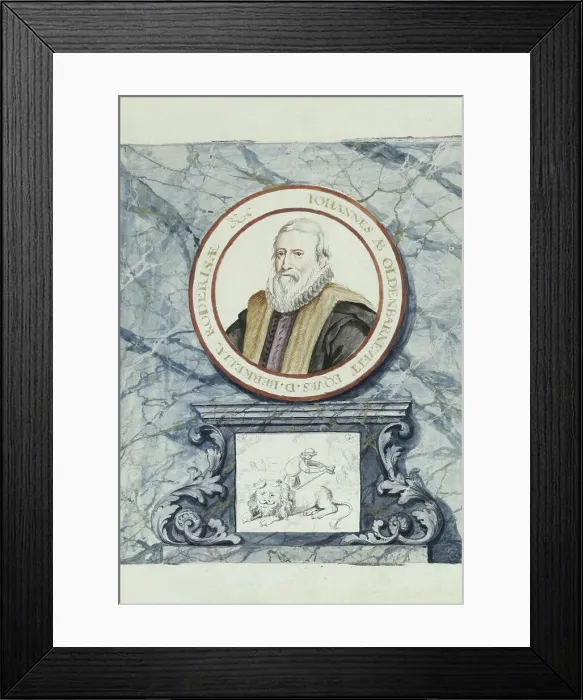 Framed Print : Portrait of Johan Van Oldenbarnevelt, 1710-1720. Creator: Anon Framed Print : Portrait of Johan Van Oldenbarnevelt, 1710-1720. Creator: Anon