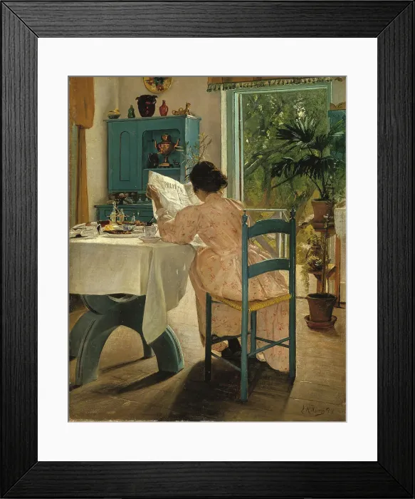 Framed Print : At Breakfast, 1898. Creator: Laurits Andersen Ring Framed Print : At Breakfast, 1898. Creator: Laurits Andersen Ring