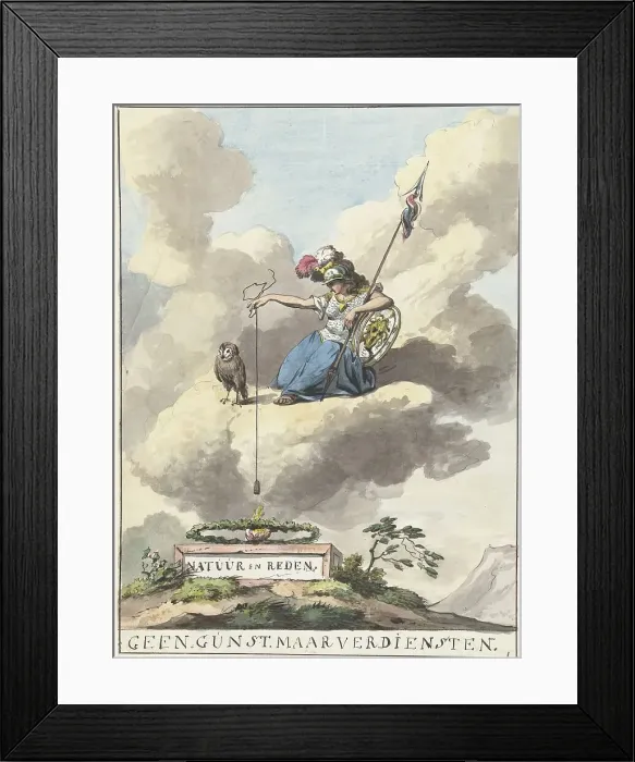 Framed Print : Design for the decorative arts and sciences on the Noordermarkt, 1795. Creator: Anon Framed Print : Design for the decorative arts and sciences on the Noordermarkt, 1795. Creator: Anon