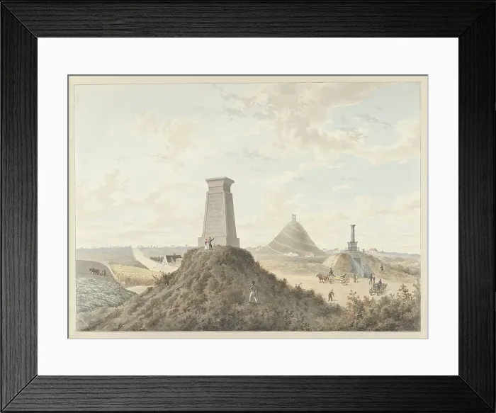 Framed Print : Monuments at Waterloo, 1815, 1815-1820. Creators: Anon, Gerrit Lamberts Framed Print : Monuments at Waterloo, 1815, 1815-1820. Creators: Anon, Gerrit Lamberts